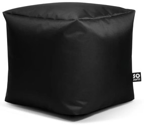 Čierny detský sedací vak z imitácie kože Cube M – So Soft?