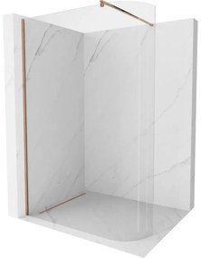 Mexen Kioto, zaoblená sprchová zástena 100 x 200 cm, 8mm číre sklo, ružové zlato profil, 800-100-101-60-06