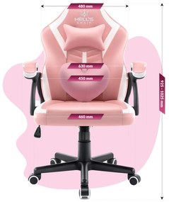 Hells Detské Herné kreslo Hell's Chair HC-1001 KIDS Pink White