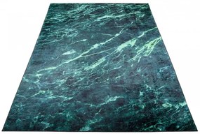 Moderný zelený koberec s mramorovým vzorom Šírka: 80 cm | Dĺžka: 200 cm