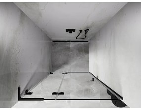 Mexen, Mexen Lunar L Otočné ľavé sprchové dvere 115 cm, transparentné, čierne - 834L-115-000-70-00-L