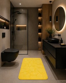 BO-MA, Protišmyková kúpeľňová predložka 3D 0133 yellow, 50x80, žltá, kúpeľňa