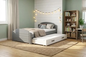 Posteľ s prístelkou LILI 200x90 Grafitová - Biela