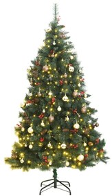 Umelý výklopný vianočný stromček 300 LED a sada gúľ 240 cm 3210225