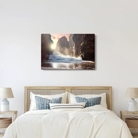 Obraz - Skaly a vlny oceánu (90x60 cm)