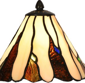 Béžovo-hnedá stolná lampa Tiffany Titto - Ø 20*60 cm E14/ 1*40W