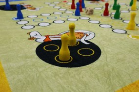 Ayyildiz, Aladinovo Človeče nehnevaj sa + figúrky a kocka, kusový koberec, 100x100, viacfarebná, detská izba