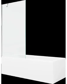 Mexen Cubik obdĺžniková vaňa 160 x 70 cm s obkladom a 1-krídlovou sprchovou zástenou 90 cm, Transparentné, Chrómová - 550316070X
