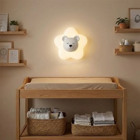 Toolight Toolight, LED nástenné svietidlo BIELY MEDVEĎ, 12W, G181-W, biela, OSW-07812