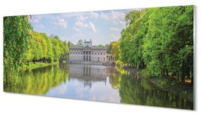 Obraz na akrylátovom skle Varšavský palác lesného jazera 120x60 cm