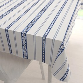 Biante Bavlnený obdĺžnikový obrus Sandra SA-590 Modrý ľudový vzor na bielom 100x140 cm