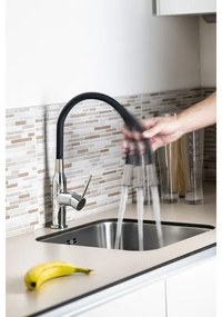 Sapho - Drezová batéria s flexibilným ramienkom SILI čierna/lesklý chróm