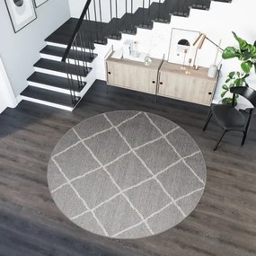 Koberec ARRUBA 4912 sivý kruh