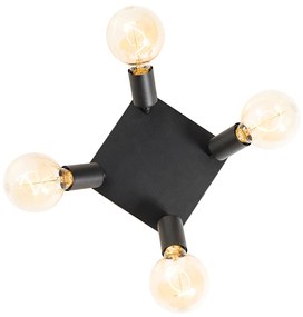 Moderné bodové svetlo čierne štvorcové 4-svetlo - Facil