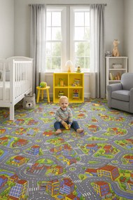 Associated Weavers, Koberec metráž Big City 97, na mieru, šíře 4m, viacfarebná, filc, detská izba