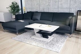 CLIFF MAT biely + čierny, konferenčný stolík, čiernobiely