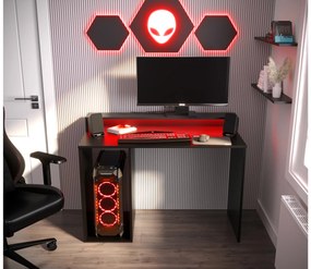 Herný PC stolík Garrick 2 (čierny) (s LED RGB osvetlením). Akcia -18%. Vlastná spoľahlivá doprava až k Vám domov. 1064135