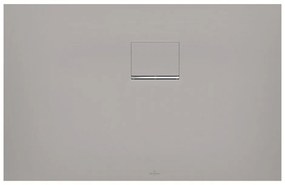 VILLEROY &amp; BOCH Squaro Infinity obdĺžniková sprchová vanička z materiálu Quaryl, do rohu - pravou stranou ku stene, protišmyk (C), 1100 x 700 x 40 mm, Grey, UDQ1170SQI2RV-3S