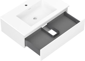 Mexen Orio, kúpeľňová skrinka 80 cm s umývadlom Otis, 1 zásuvka, biela matná, 91A10-08023-1-BF01-W18M01