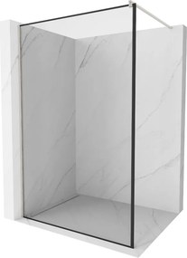 Mexen Kioto, sprchová zástena Walk-In 60 x 200 cm, 8mm číre sklo čierny vzor, brúsená oceľ profil,  800-060-101-97-70