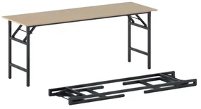Konferenčný stôl FAST READY s čiernou podnožou 1700 x 500 x 750 mm, buk