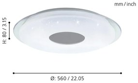 Eglo 98768 - LED RGB Stmievateľné stropné svietidlo LANCIANO-C LED/38W/230V + DO