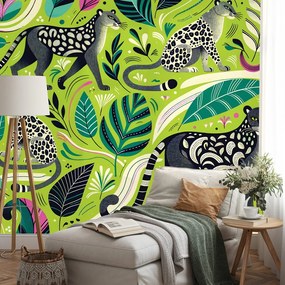 Tapeta leopardy v tropickej džungli