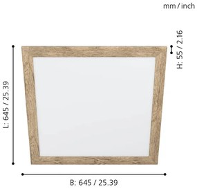 Eglo 99436 - LED stropné svietidlo PIGLIONASSO LED/32W/230V 645x645 mm