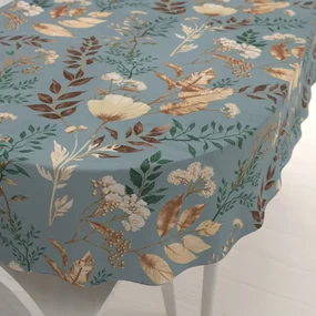 Biante Bavlnený oválny obrus Sandra SA-551 Jesenné vetvičky na sivomodrom 50x100 cm