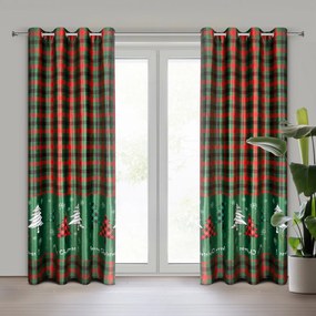 VIANOČNÝ ZATEMŇOVACÍ ZÁVES NA KRÚŽKOCH FELIKS 140X250 CM VZOROVANÁ