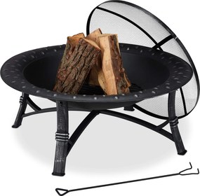 Kovové prenosné ohnisko FIREBOWL ∅ 90 cm, čierne
