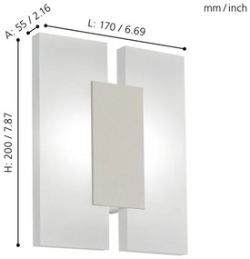 Eglo 96043 - LED nástenné svietidlo METRASS 2 2xLED/4,5W/230V