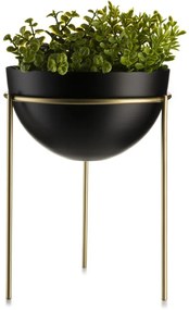Kvetináč na stojane LOFT II 25 cm čierna/zlatá
