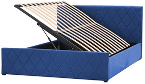Manželská posteľ 140 cm Rhett (modrá) (s roštom a úložným priestorom). Vlastná spoľahlivá doprava až k Vám domov. 1075608