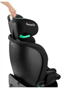 Lionelo - Autosedačka so základňou otočná NAVY i-Size 40-150 cm čierna/tyrkysová