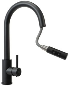 REA-B9147 - Drezová batéria s vysúvacou sprškou FRESH 39,5 cm matná čierna