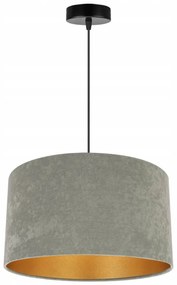 Závesné svietidlo MEDIOLAN, 1x olivové/zlaté textilné tienidlo, (fi 35cm)