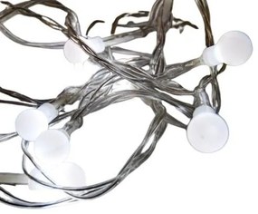 DECOLED LED světelný řetěz na baterie, ledově bílá, 10 diod, 2,1 m