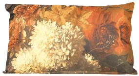 Vonkajší vankúš s kvetmi ANNAS 30x50 cm, oranžový