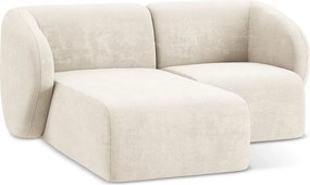 Béžová ženilková rohová pohovka (ľavý roh/s leňoškou) Lani – Makamii