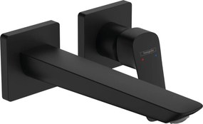 Hansgrohe Logis, páková umývadlová batéria pod omietku, pre montáž na stenu Fine s výtokom 206 mm, čierna matná, HAN-71256670