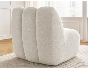 Biele kreslo z textílie buklé Janissaire – Bobochic Paris