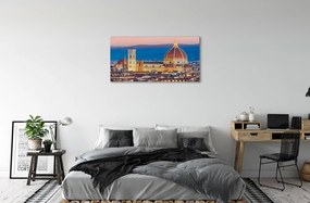 Obraz na plátne Taliansko katedrála panoráma v noci 120x60 cm