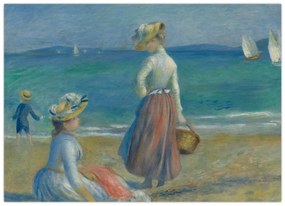 Sklenený obraz - Auguste Renoir, Figures on the Beach, reprodukcia (70x50 cm)