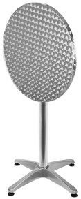 InternetovaZahrada Hliníkový barový stôl Ø60 cm skladací - strieborný