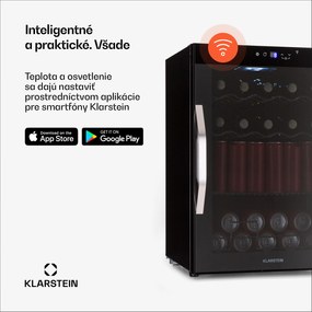 Klarstein Chladnička Coachella 60 Smart, Wifi, LED, 3 police, Podsvietenie, EEK E