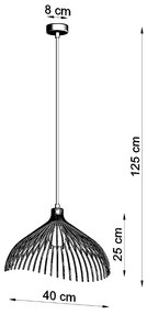 Závesné svietidlo Umb, 1x biele drôtené tienidlo