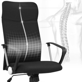 Ergonomická kancelárska stolička, čierna