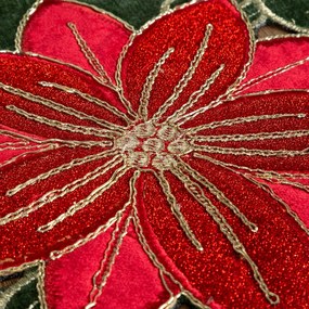 VIANOČNÝ BEHÚŇ NA STÔL POINSETTIA 35X183 CM VZOROVANÝ