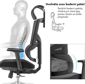 Kancelárska ergonomická stolička Neoseat ALINE — čierna, nosnosť 150 kg